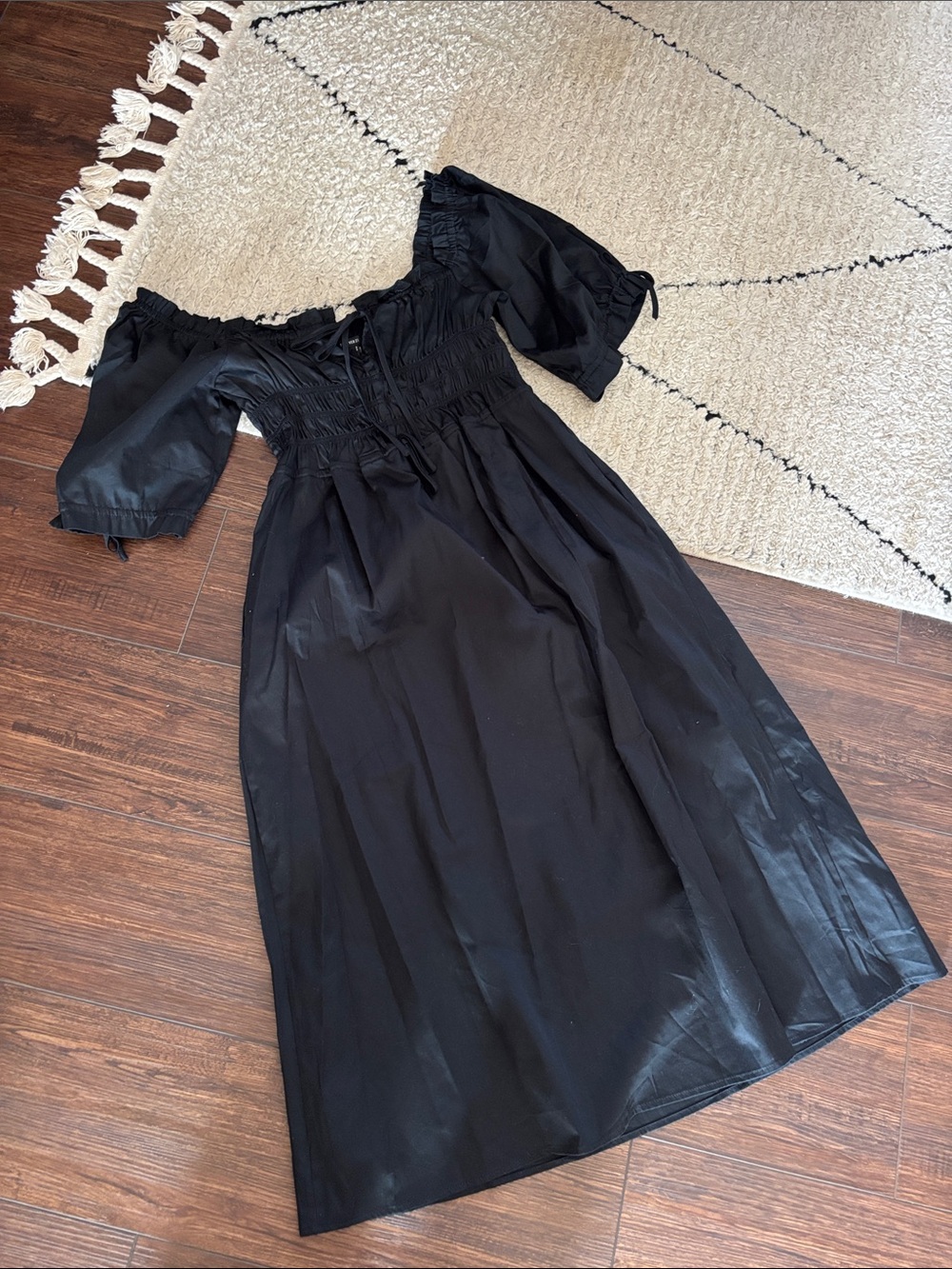 Forever 21 Black Off-Shoulder Midi Dress